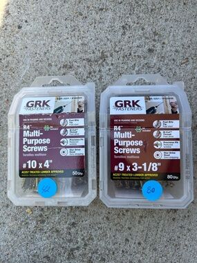 GRK Fasteners R4 Multi-Purpose Screws - #10 x 4" & #9 x 3-1/8" (Two Packs)